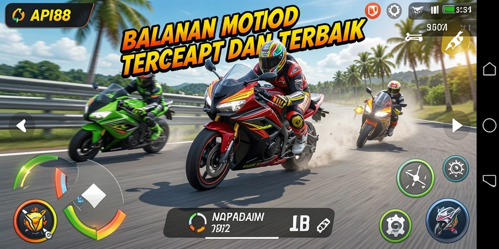 Gameplay seru dan menegangkan dalam balapan motor.