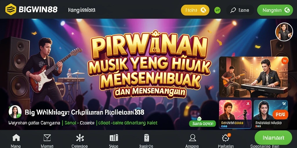 Screenshot BIGWIN88 menampilkan pengguna yang berinteraksi dengan permainan musik.