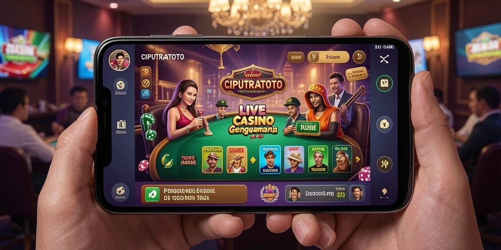 Screenshot utama CIPUTRATOTO menampilkan dealer langsung dalam permainan Live Casino.