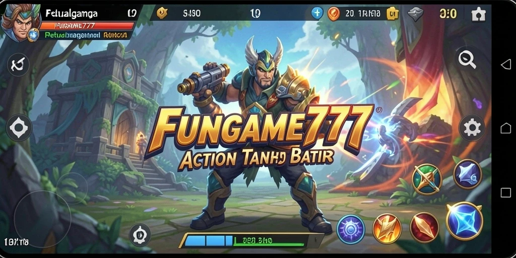 Screenshot gameplay FUNGAME777 menampilkan aksi seru di dunia penuh tantangan.