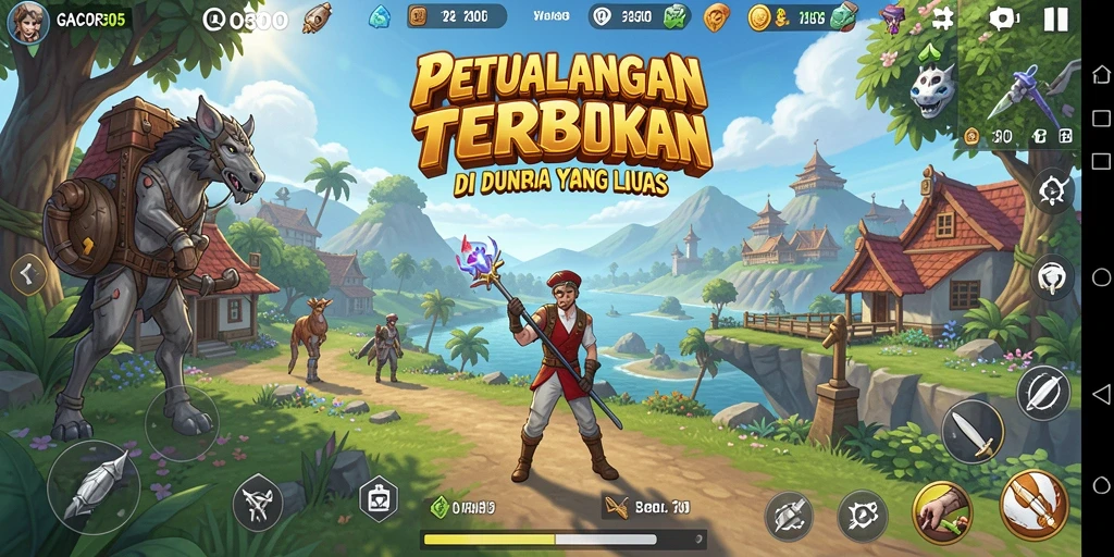 Screenshot GACOR305 menampilkan gameplay Open World yang mendebarkan.