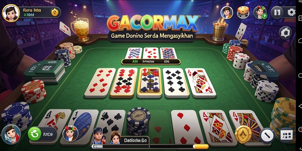 Tangkapan layar gameplay GACORMAX menampilkan serunya permainan domino.