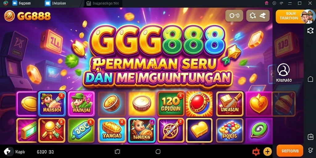 Tampilan gameplay slot GGG888 yang menarik dan penuh warna.