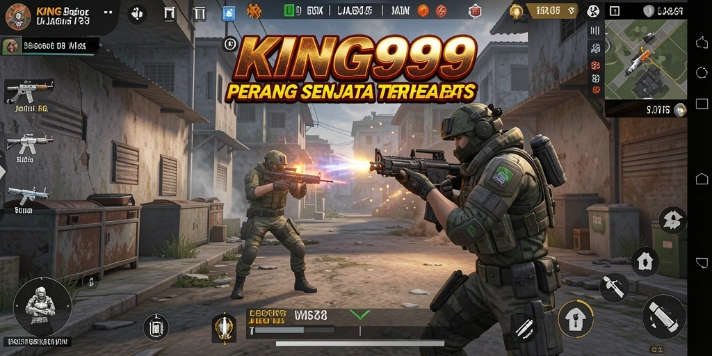 Tampilan gameplay KING999 yang mendebarkan dengan aksi tembak-menembak intens.