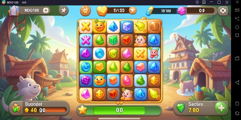 Screenshot gameplay MDG188 menampilkan kombinasi elemen Match-3 yang menarik.