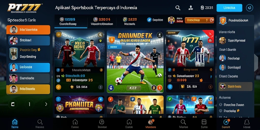 Tampilan gameplay PT777 dengan berbagai opsi taruhan olahraga.