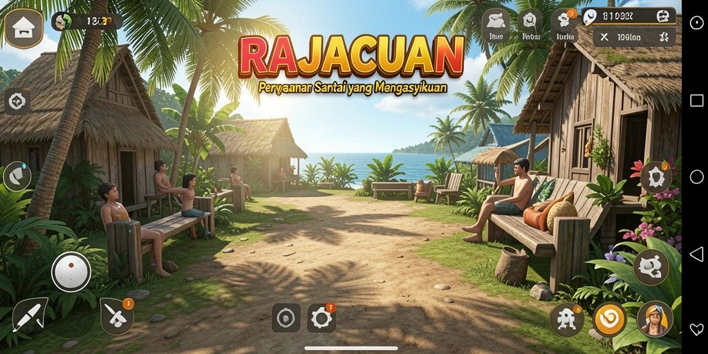 Tampilan gameplay menarik dari RAJACUAN yang menyenangkan.