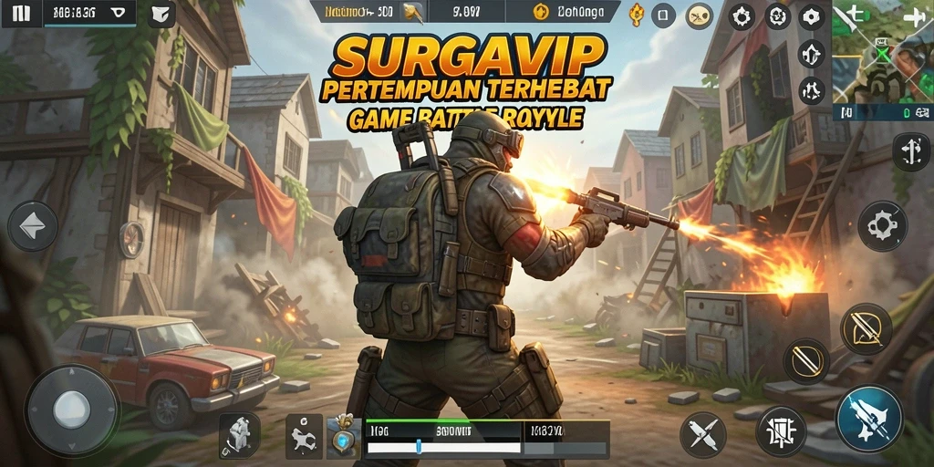 Screenshot gameplay SURGAVIP yang memukau dengan aksi pertempuran yang intens.