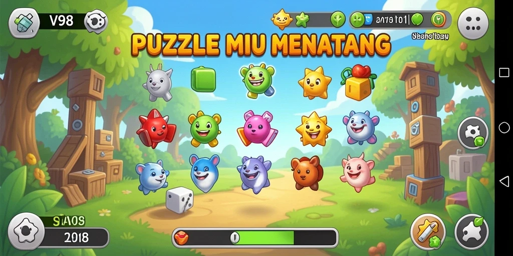Screenshot permainan V98 menunjukkan gameplay yang menantang dan seru.