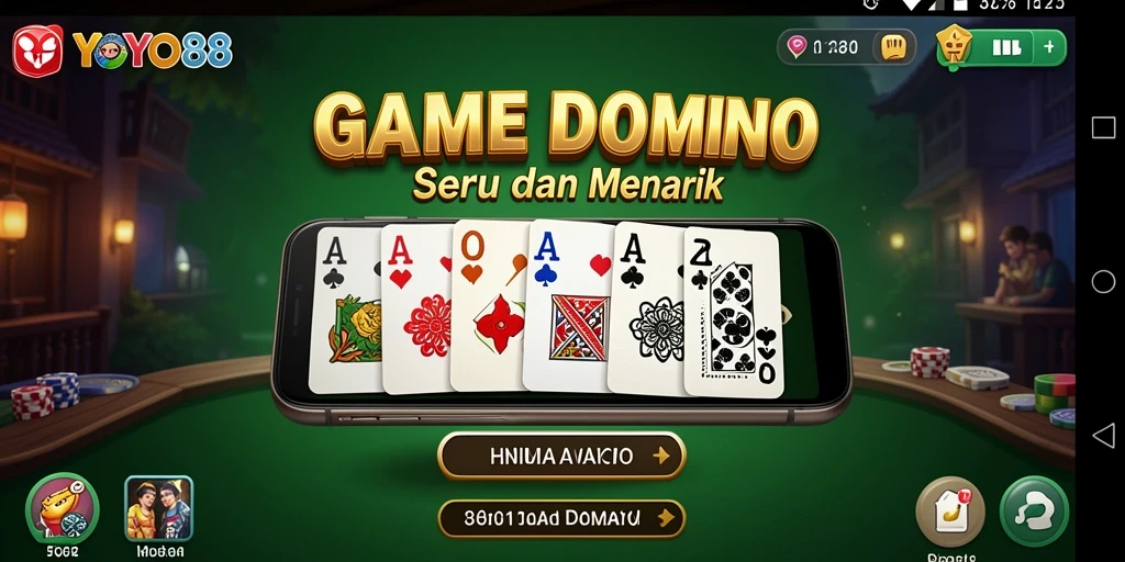 Tampilan gameplay seru dari YOYO88, permainan domino menegangkan.
